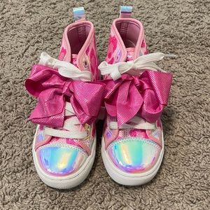 Jojo Siwa high top pink bow sneakers, worn one time (size 13)